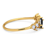 Art Deco Oval Natural Stone Wedding Ring