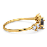 Art Deco Oval Natural Stone Wedding Ring