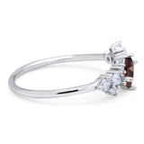 Art Deco Oval Natural Stone Wedding Ring