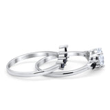Two Piece Round Natural Stone Chevron Ring