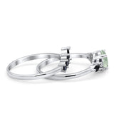 Two Piece Round Natural Stone Chevron Ring