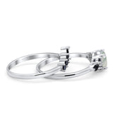 Two Piece Round Natural Stone Chevron Ring
