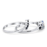 Two Piece Round Natural Stone Chevron Ring