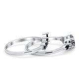 Two Piece Round Natural Stone Chevron Ring