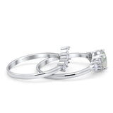 Two Piece Round Natural Stone Ring