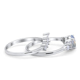 Two Piece Round Natural Stone Ring
