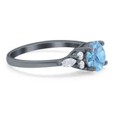 Art Deco Round Natural Stone Wedding Ring