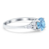 Art Deco Round Natural Stone Wedding Ring