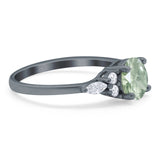 Art Deco Round Natural Stone Wedding Ring