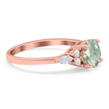 Art Deco Round Natural Stone Wedding Ring