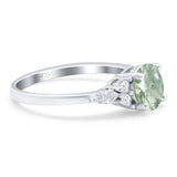 Art Deco Round Natural Stone Wedding Ring