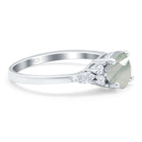 Art Deco Round Natural Stone Wedding Ring