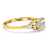 Art Deco Round Natural Stone Wedding Ring