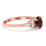 Art Deco Round Natural Stone Wedding Ring