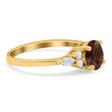 Art Deco Round Natural Stone Wedding Ring