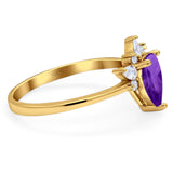 Pear Teardrop Natural Stone Wedding Ring