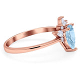 Pear Teardrop Natural Stone Wedding Ring