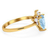 Pear Teardrop Natural Stone Wedding Ring