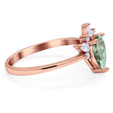 Pear Teardrop Natural Stone Wedding Ring