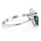 Pear Teardrop Natural Stone Wedding Ring