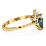 Pear Teardrop Natural Stone Wedding Ring