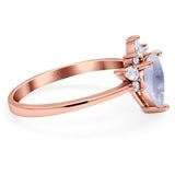Pear Teardrop Natural Stone Wedding Ring