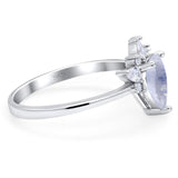 Pear Teardrop Natural Stone Wedding Ring