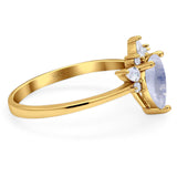 Pear Teardrop Natural Stone Wedding Ring
