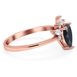 Pear Teardrop Natural Stone Wedding Ring