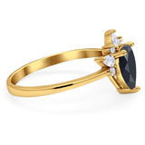 Pear Teardrop Natural Stone Wedding Ring