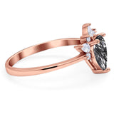 Pear Teardrop Natural Stone Wedding Ring