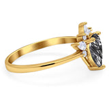 Pear Teardrop Natural Stone Wedding Ring