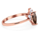 Pear Teardrop Natural Stone Wedding Ring