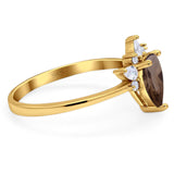 Pear Teardrop Natural Stone Wedding Ring