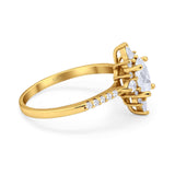 Oval Natural Stone Floral  Ring