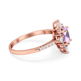 Oval Natural Stone Floral  Ring