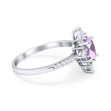 Oval Natural Stone Floral  Ring