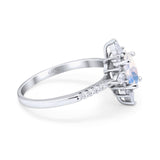 Oval Natural Stone Floral  Ring