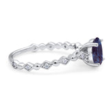 Art Deco Oval Natural Stone Solitaire Ring