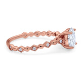 Art Deco Oval Natural Stone Solitaire Ring