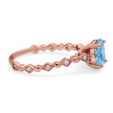 Art Deco Oval Natural Stone Solitaire Ring