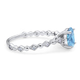 Art Deco Oval Natural Stone Solitaire Ring