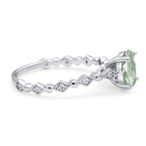 Art Deco Oval Natural Stone Solitaire Ring