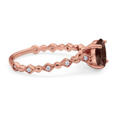 Art Deco Oval Natural Stone Solitaire Ring