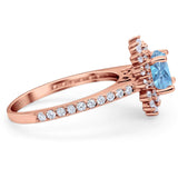 Art Deco Round Natural Stone Floral Ring