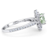 Art Deco Round Natural Stone Floral Ring