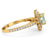 Art Deco Round Natural Stone Floral Ring