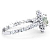 Art Deco Round Natural Stone Floral Ring