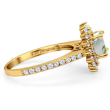 Art Deco Round Natural Stone Floral Ring