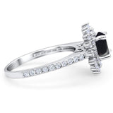 Art Deco Round Natural Stone Floral Ring